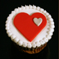 Cup cake with red heart