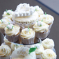 Tiered cup cake wedding cake