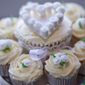 Tiered cup cake wedding cake
